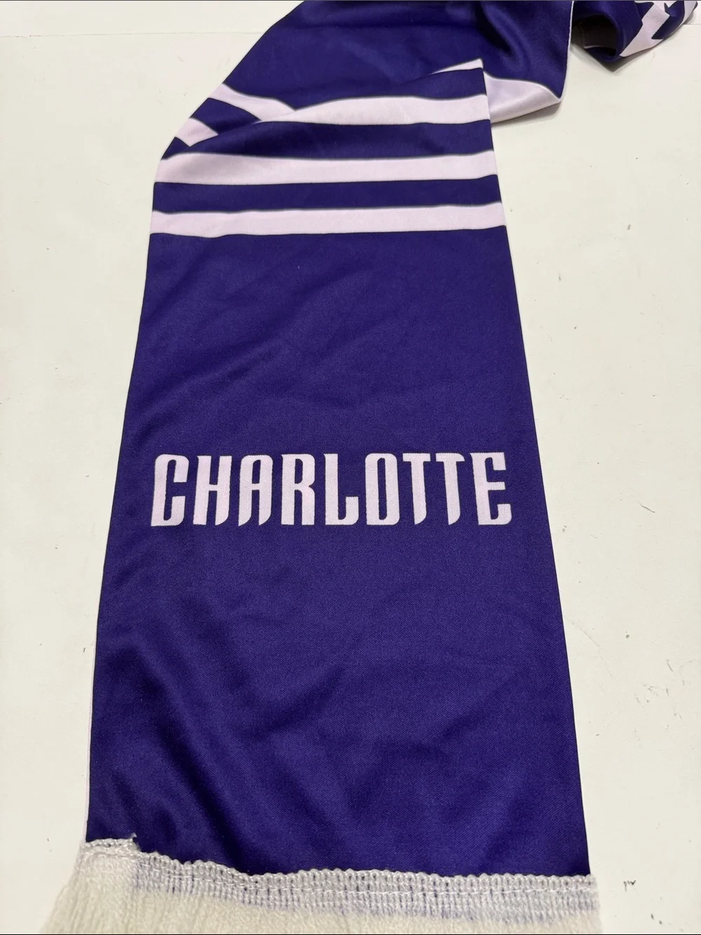 City Buzz Light Lavender Fringe Scarf with Soft White Tassels